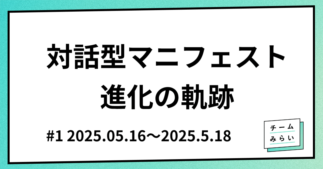 チームみらい】 対話型マニフェスト進化の軌跡(5月16日-18日