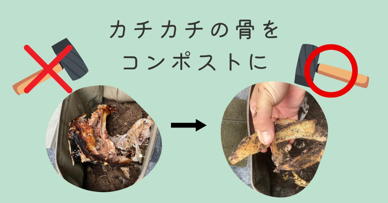 コンポストに魚の骨を入れる。カチカチの。｜和歌山食と暮らしプロジェクト