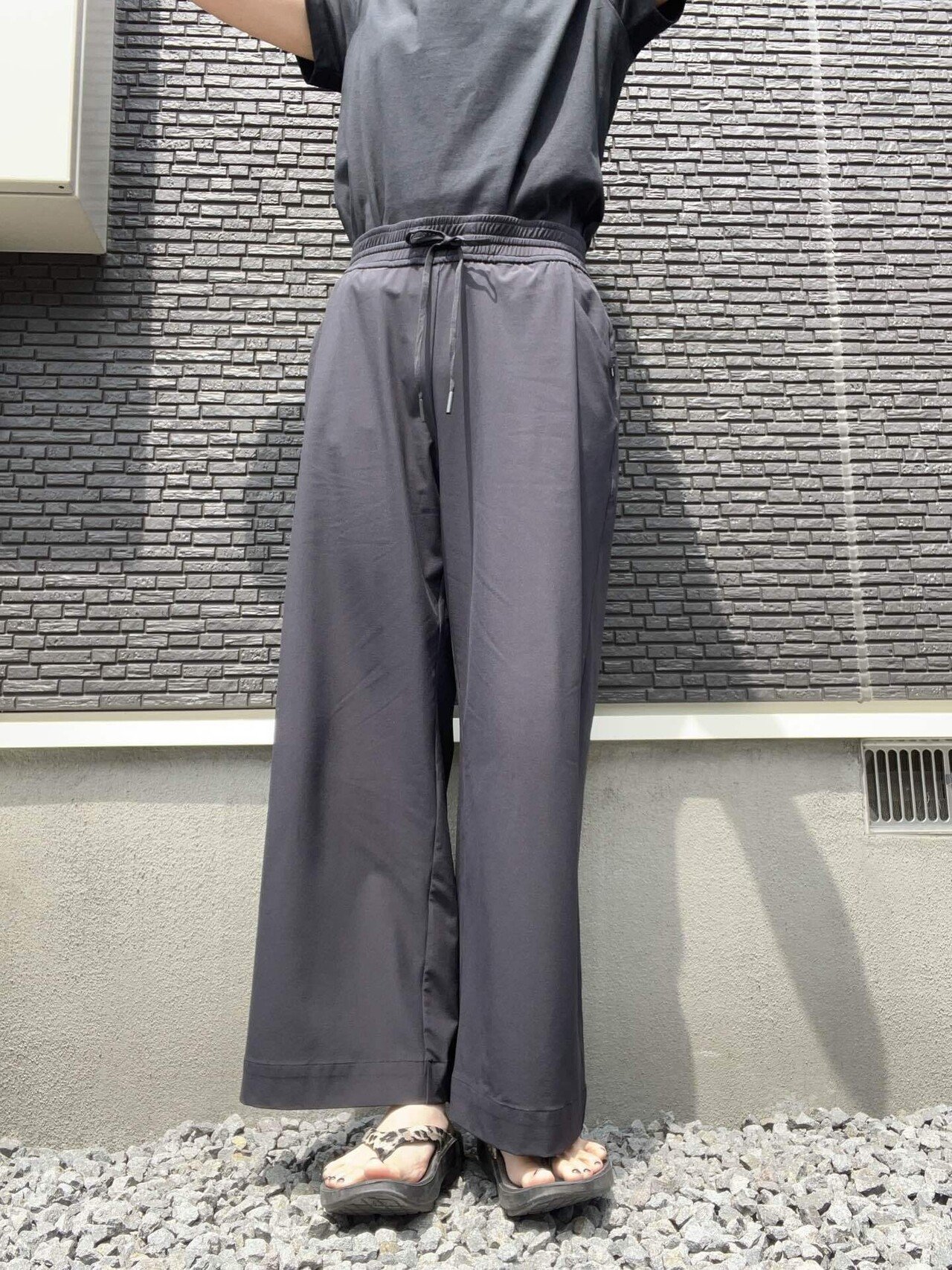 andar Airst エアスト ワイド パンツ L ストレッチ ナイロン 冷感 andar Airst エアスト ワイド パンツ L ストレッチ ナイロン 冷感