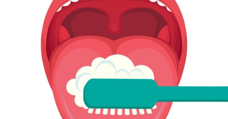 歯ブラシで舌を磨く