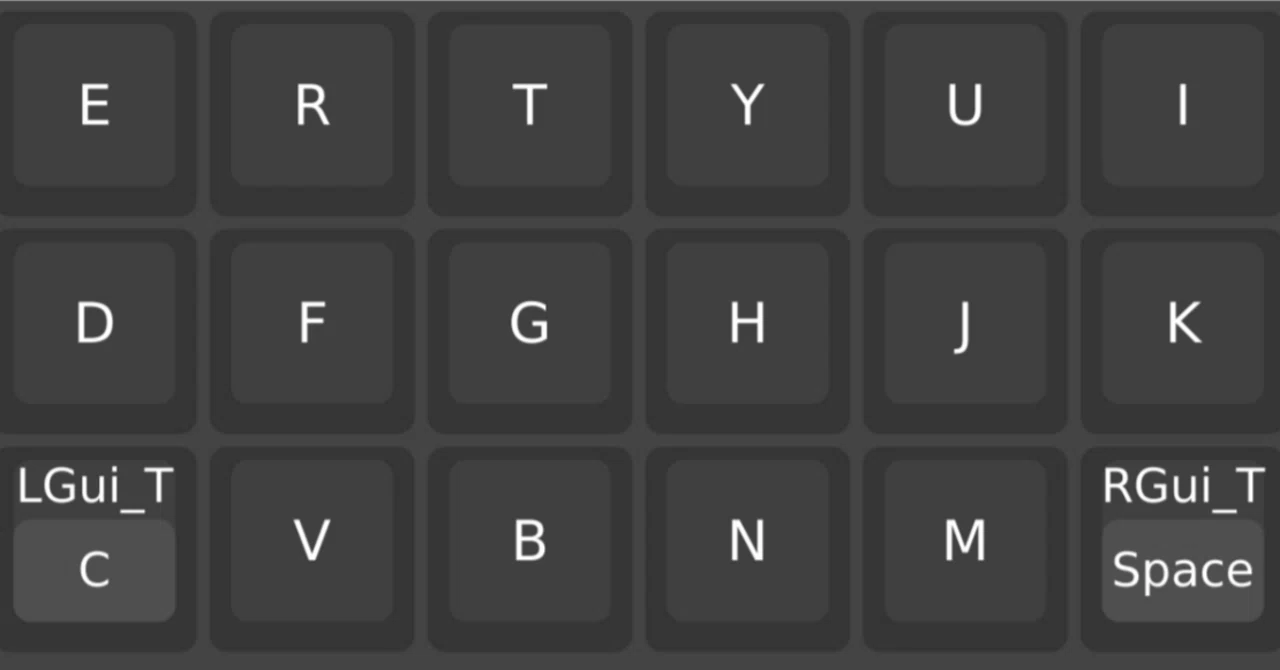 現時点の河童キーボード（30キー）の配列｜神沼三平太（AIで脳を拡張