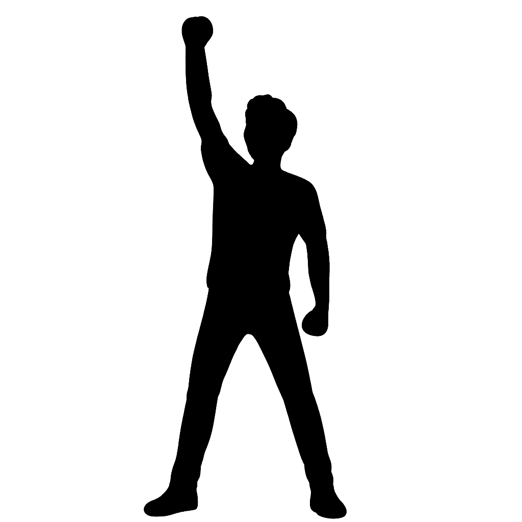 盛り上がる人物シルエット｜商用OK・加工自由｜カゲコレ, image size:1024x1024