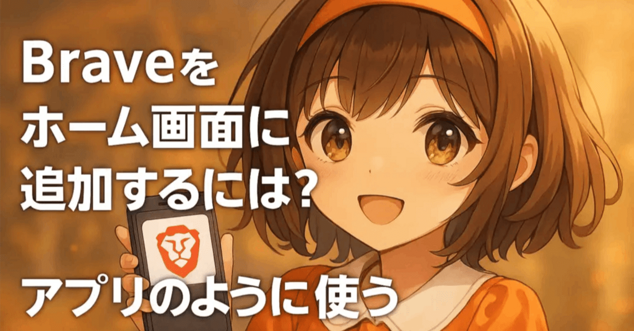 Braveをホーム画面に追加するには？アプリのように使うショートカット設定ガイド｜ゼロからはじめる仮想通貨ガイド
