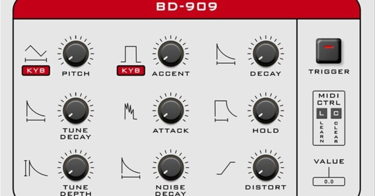 TR-909のバスドラムをデジタルで正確にモデリングした無料の