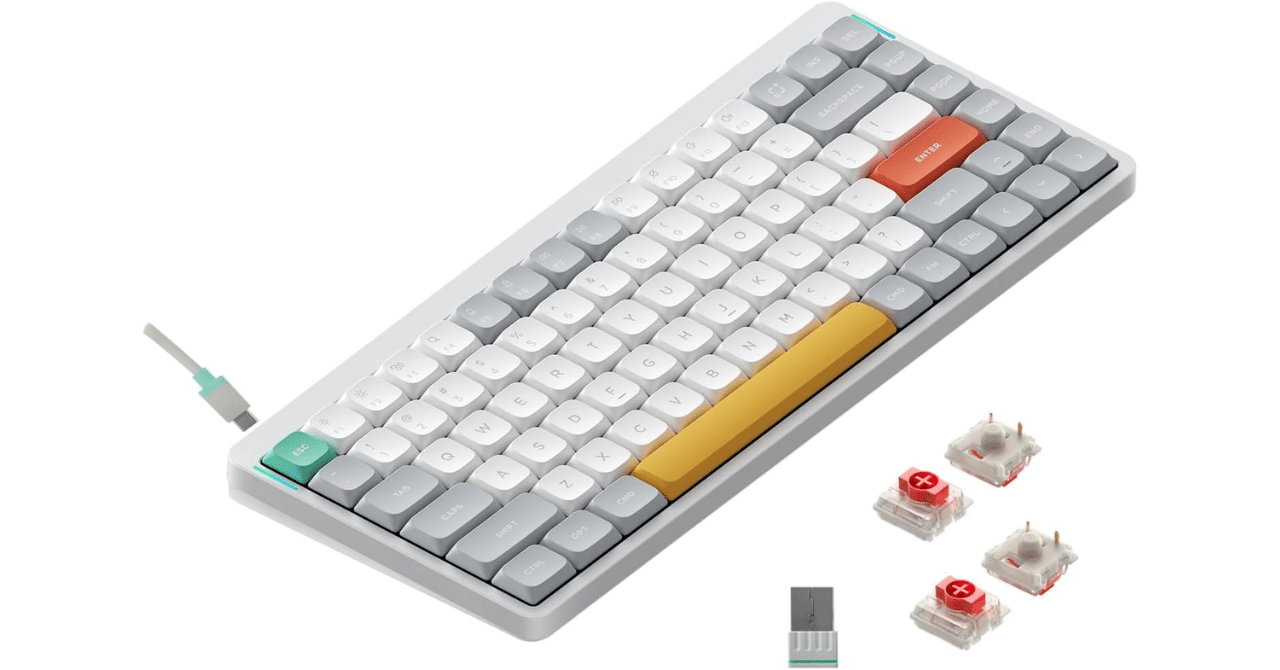 nuphy Air75 V2 ホワイト 赤軸 75% ワイヤレスキーボード｜GetGadgetGot