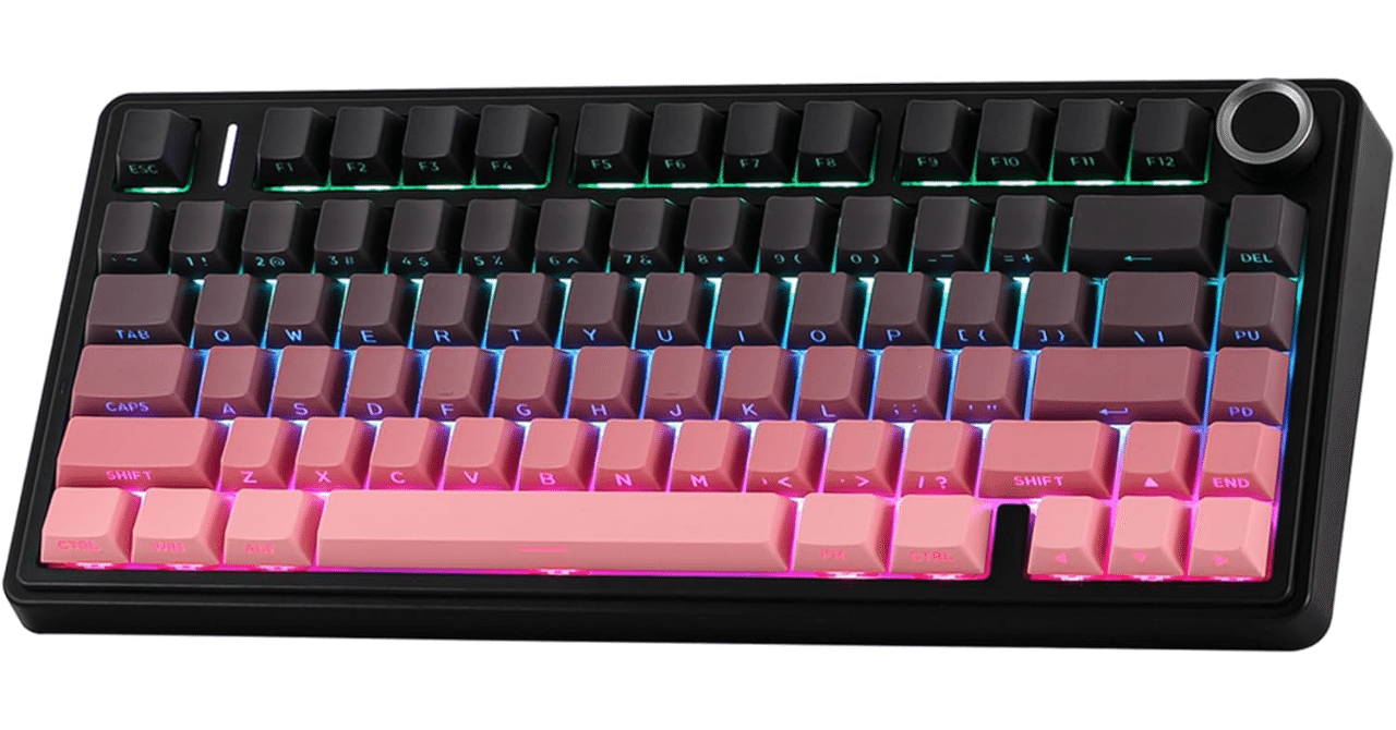 EPOMAKER X Aula F75 75% ワイヤレスゲーミングキーボード Black Pink