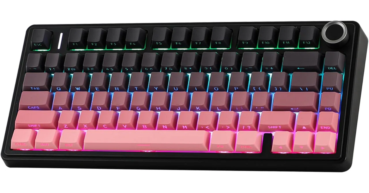EPOMAKER X Aula F75 75% ワイヤレスゲーミングキーボード Black Pink