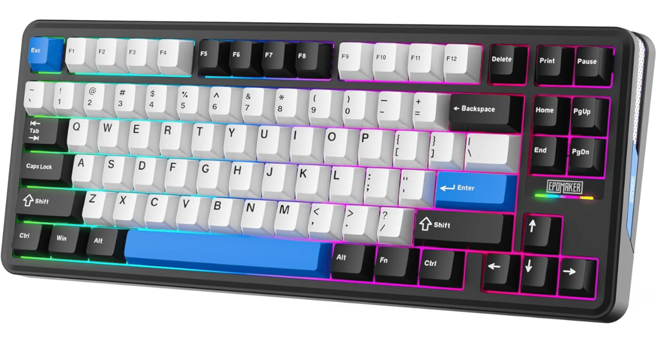 EPOMAKER TH85 Black White Blue キーボード｜GetGadgetGot