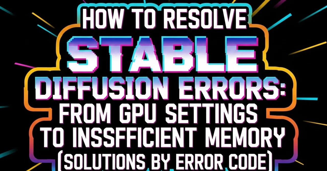 Stable Diffusionのエラー解決方法：GPU設定からメモリ不足まで（エラーコード別対処法）｜TWLV32