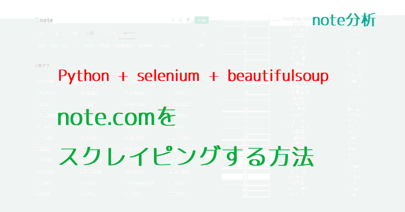 【Python+selenium+beautifulsoup】note.comをスクレイピングする方法