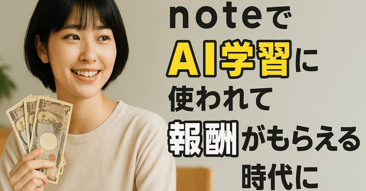 noteでAI学習に使われて報酬がもらえる時代に|いくら稼げる?|ヒツジ|メディア資産構築家