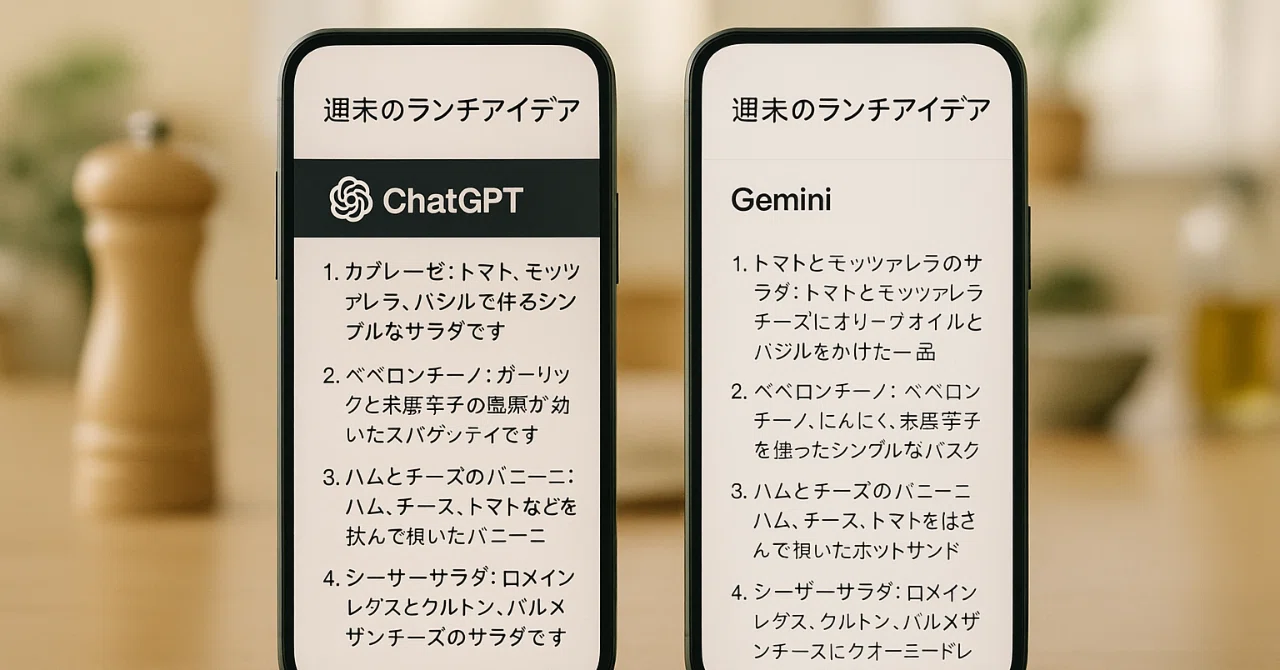 ChatGPTとGemini、同じ質問でどんな差が出る？3つの検証で比較してみた