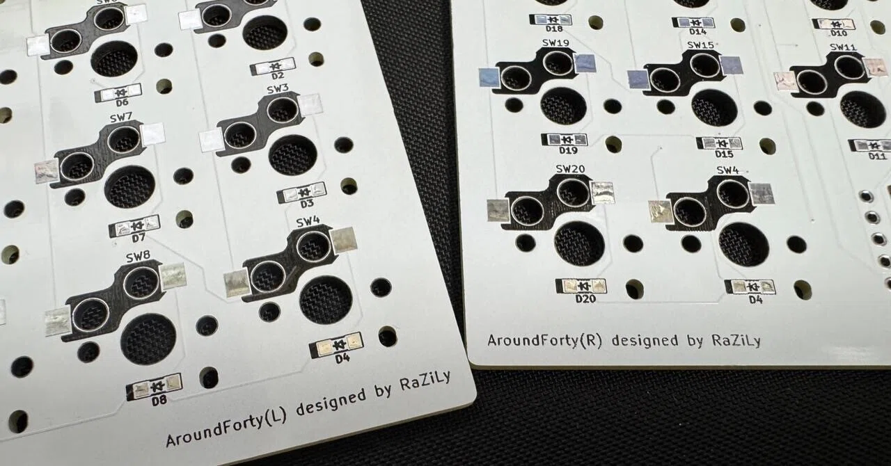 Around Forty RB（右手トラックボール / White） 自作キーボード