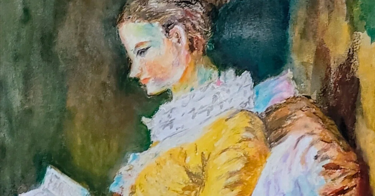 読書をする娘 複製画 フランスアンティーク ”ジャン・オノレ・フラゴナール”の作品 「読書を