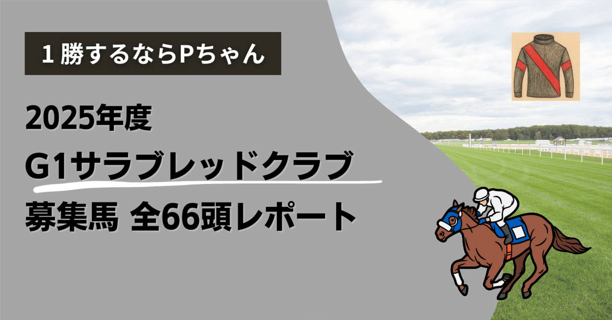 2025年度G1サラブレッドクラブ1〜66（全馬） 募集馬レポート