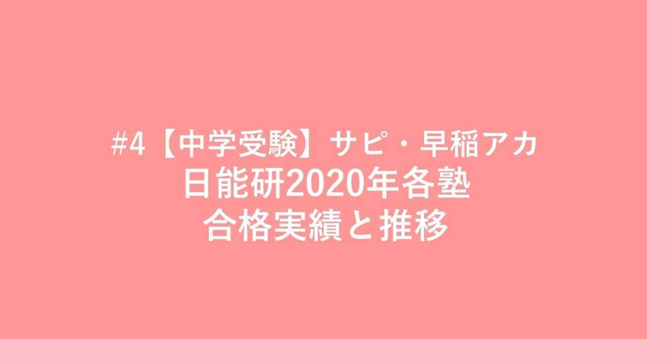 4 中学受験 サピ 早稲アカ 日能研年各塾合格実績と推移 三浦祐輝 Note