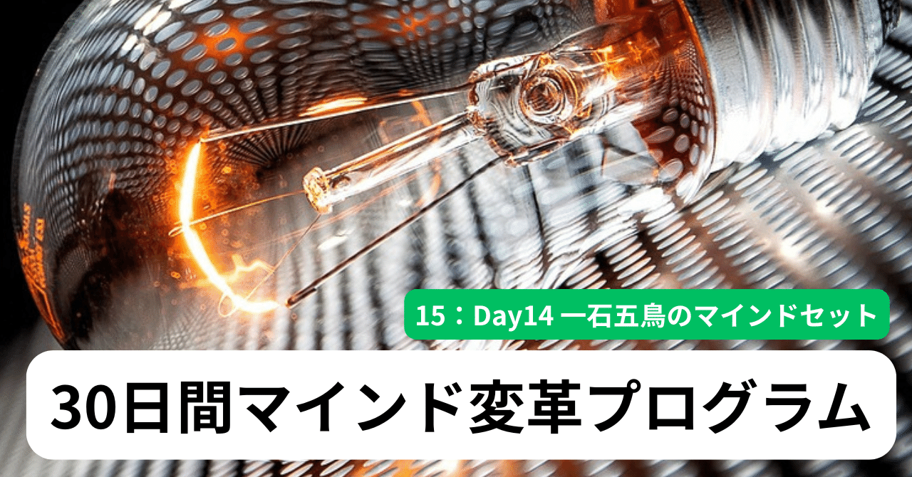 30日間マインド変革プログラム】15：Day14 一石五鳥のマインド
