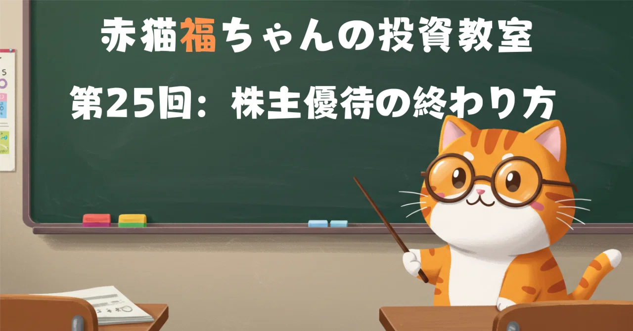Vol. 25: How Shareholder Perks End｜赤猫福
