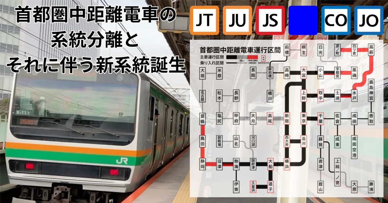 首都圏中距離電車の系統分離とそれに伴う新系統誕生｜ガサキ鉄道