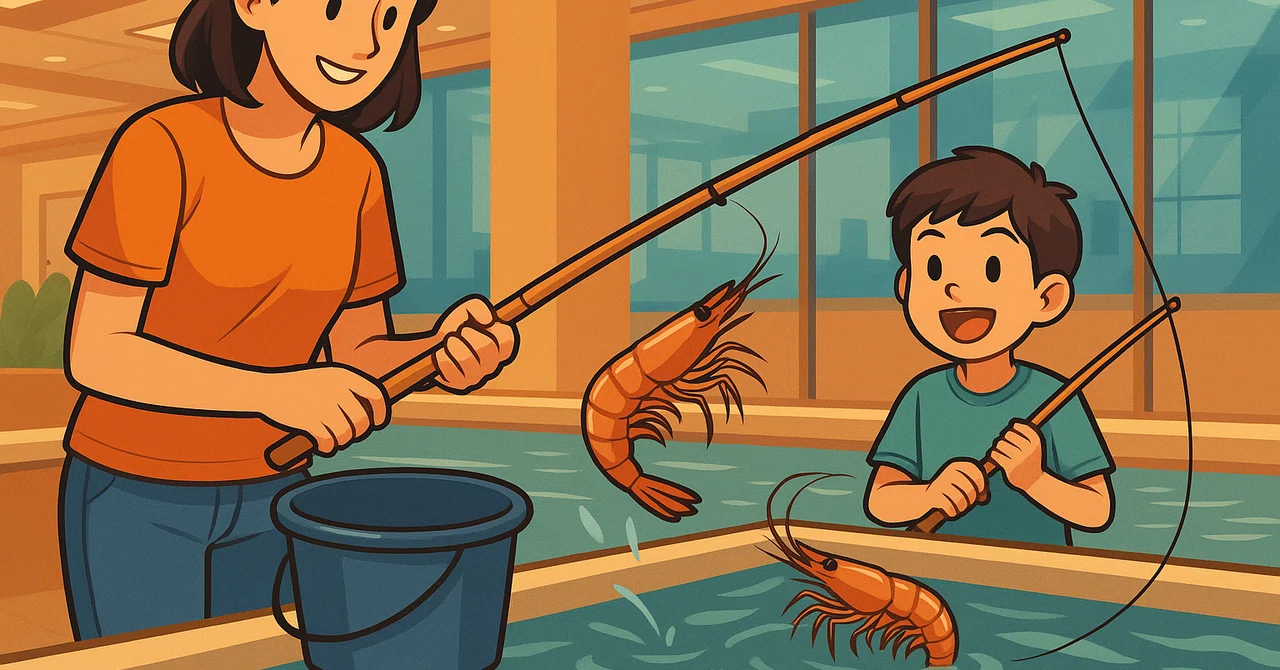 【シンガポール子連れ体験記】Bugisでエビ釣り！クレメンティ周辺のエビ釣り場も徹底比較してみた｜しんがパパ