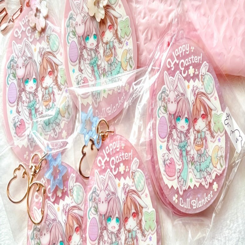 2種類のピンクアクリルでイースターのキーホルダー作りをしてみた話