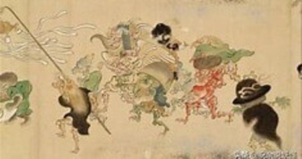 手描きイラスト✢創作水彩原画『百鬼夜行』 現代版百鬼夜行｜pipa
