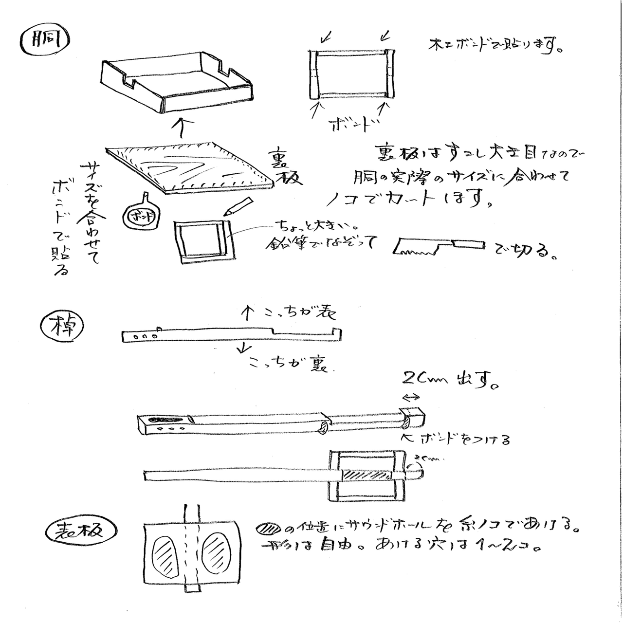 手作り板張り三味線 製作マニュアル｜左大文字堯司