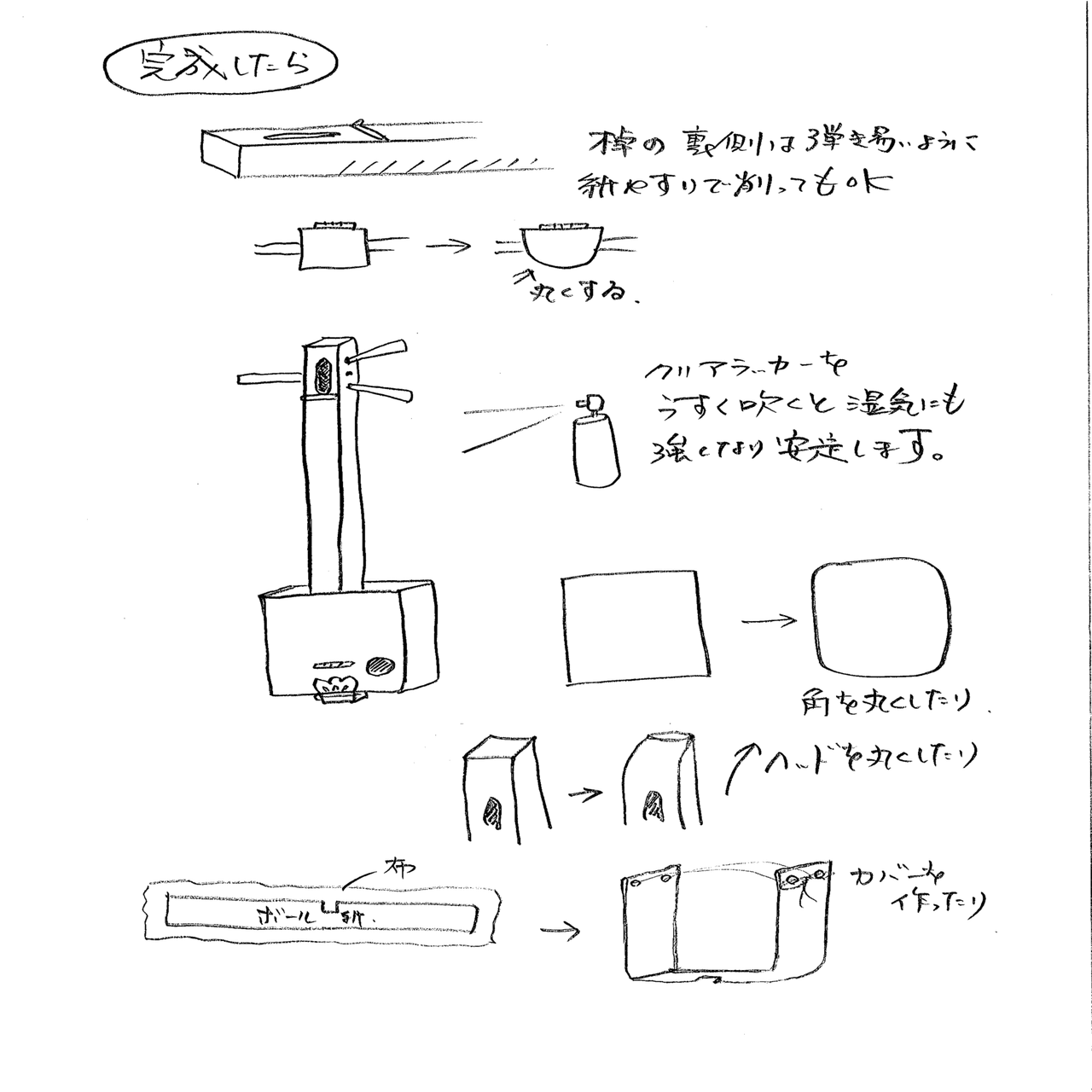 手作り板張り三味線 製作マニュアル｜左大文字堯司