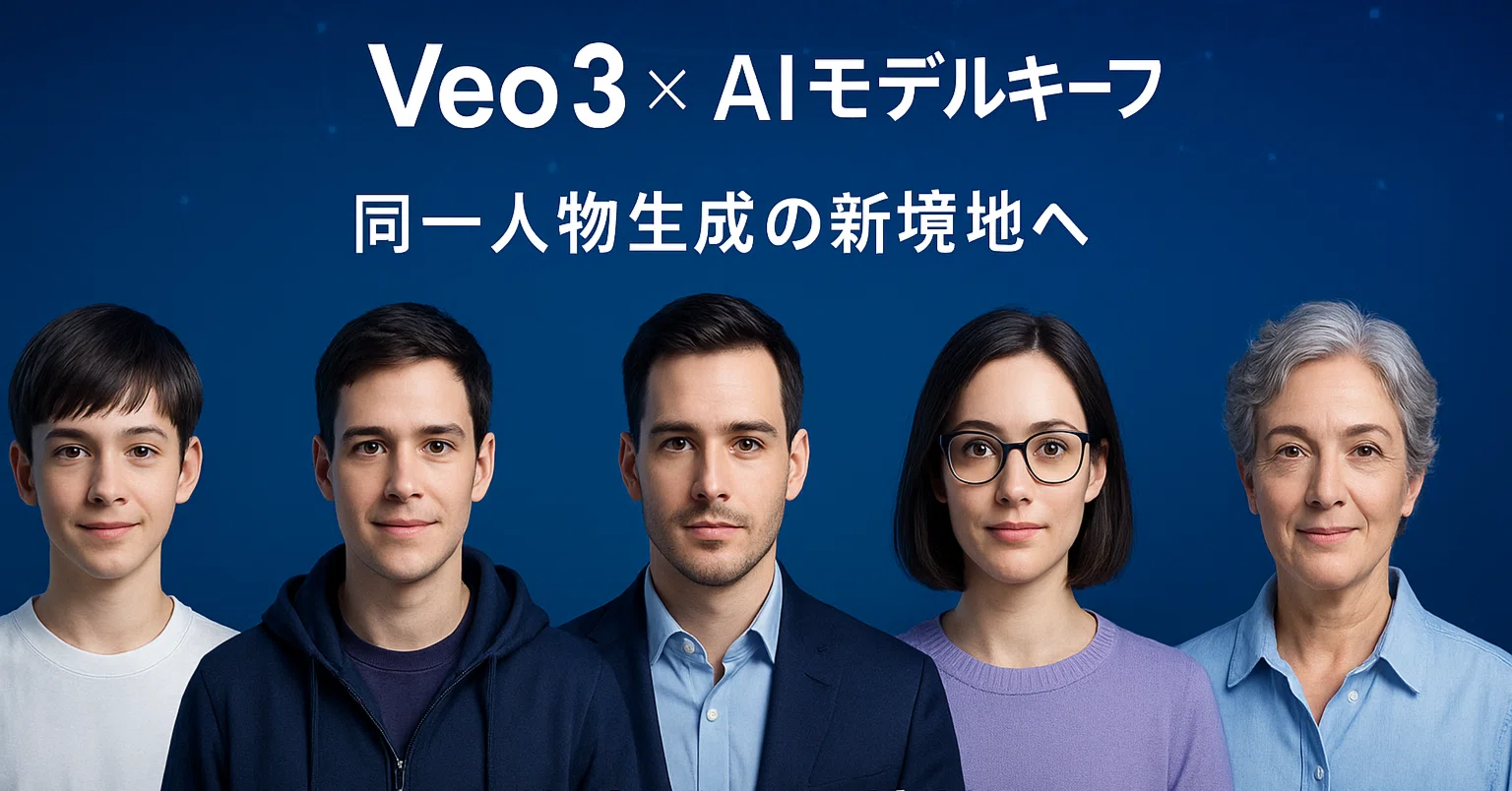 Veo 3 × AIモデル一貫性テスト― JSONプロンプトで広がる「同一人物生成