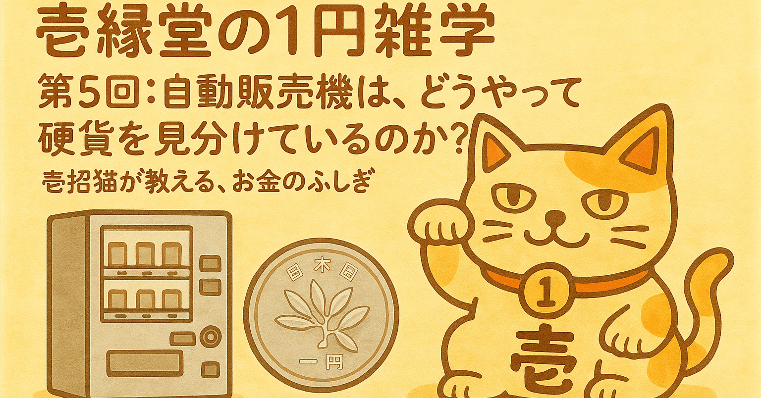 壱縁堂の1円雑学】第5回：自動販売機は、どうやって硬貨を見分けているのか？｜壱招猫