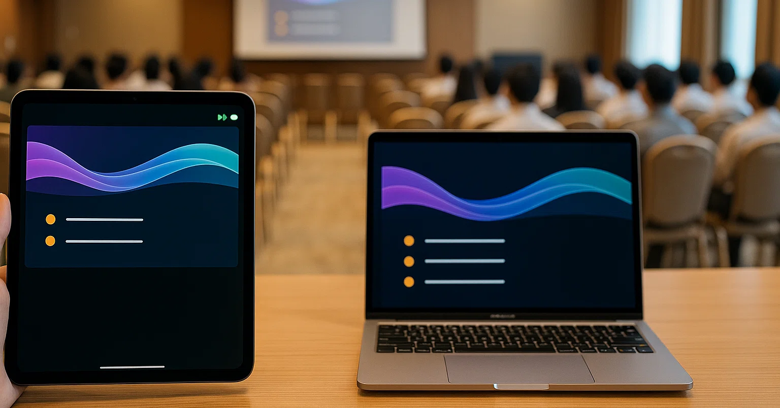 iPadをプレゼンのポインター代わりに！？Keynote Remote使って研修して