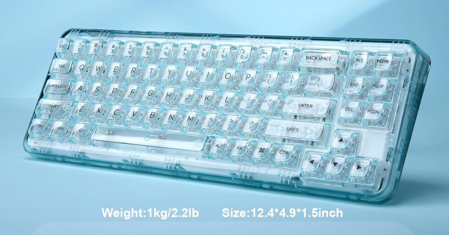 YUNZII X71 メカニカルゲーミングキーボード (ライトブルー) かわいい