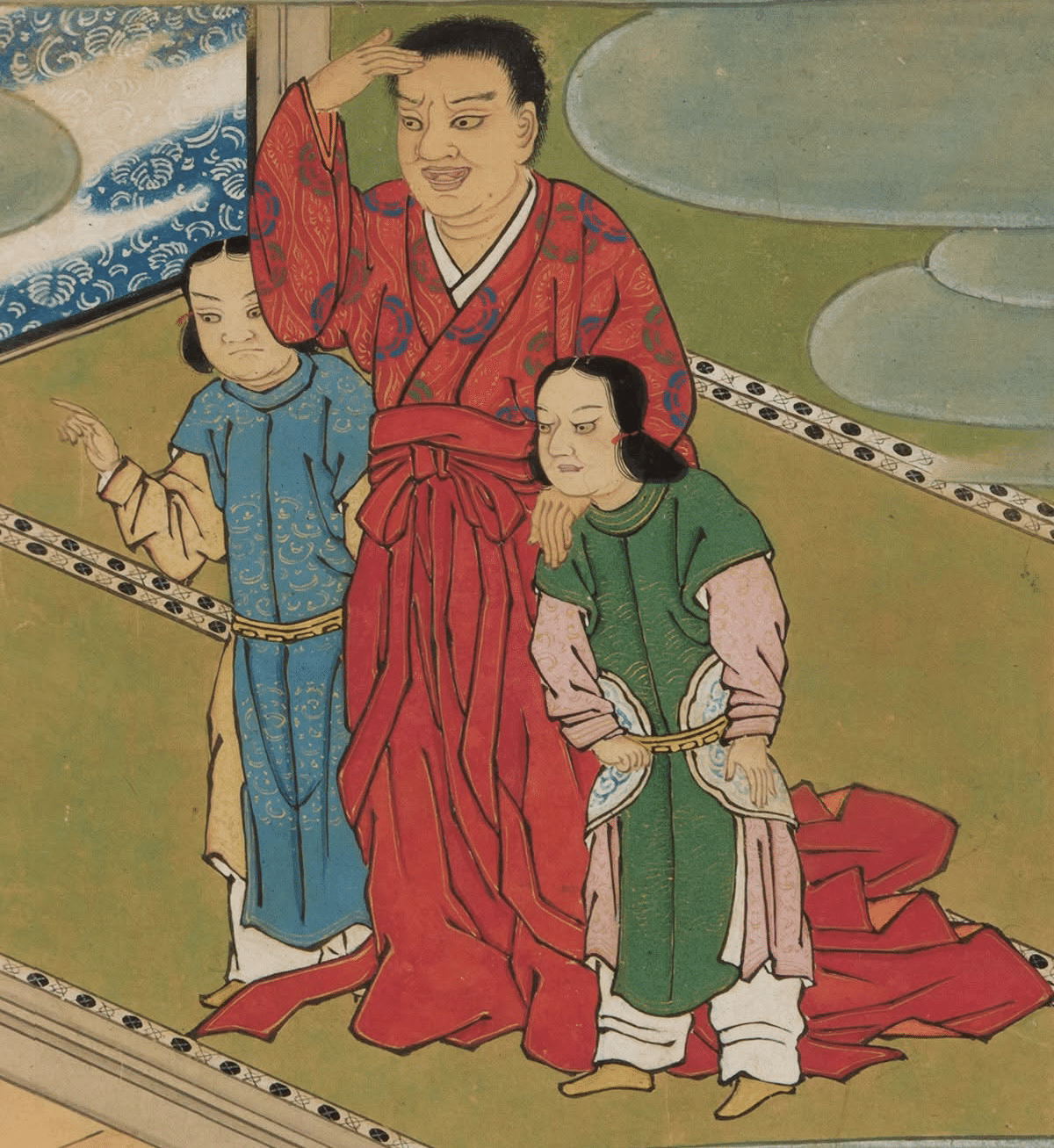 復刻木版画、狩野元信筆聖吸酸圖、大正14年頃出版 復刻木版画、狩野元信筆聖吸酸圖、大正14年頃出版