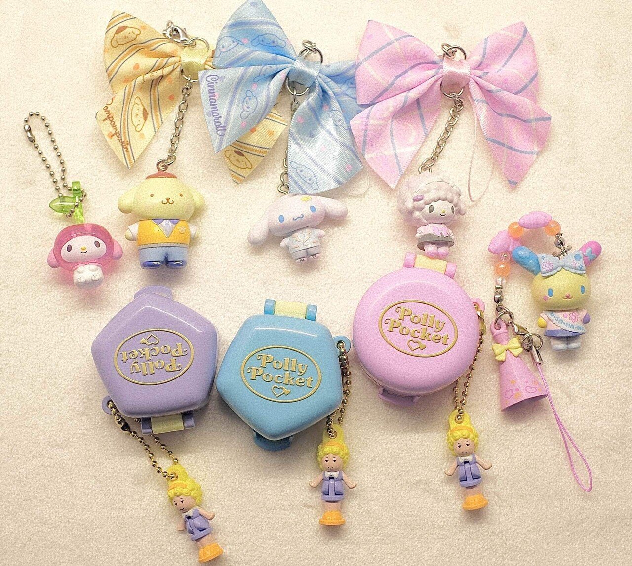 チャーミーキティ　シュガー　キラキラキーホルダー　マスコット　リボン　ハート チャーミーキティ シュガー キラキラキーホルダー マスコット