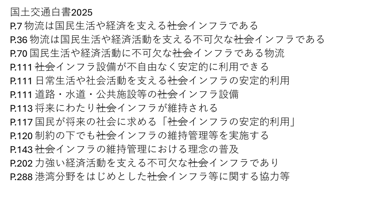 国土交通白書2025「社会インフラ」誤用が12箇所｜小松 淳