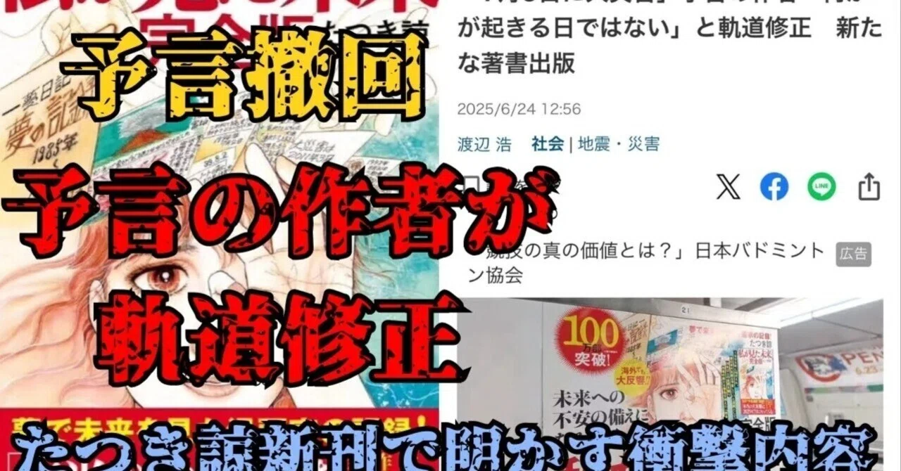 【7月5日に大災害】予言の作者「何か起きる日ではない」と軌道修正。たつき諒が新たな著書出版。【 都市伝説 予言 ミステリー スピリチュアル ...