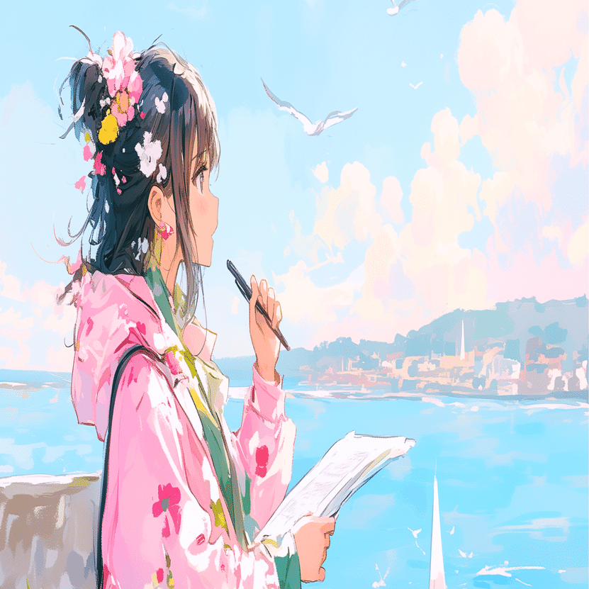 波音をペン先に乗せて【AIイラスト＋4コマ漫画】｜Alpaka