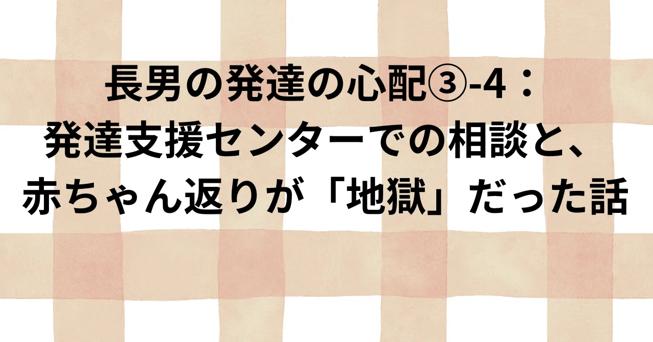 Worries About My Eldest Son's Development ③-4: Consultation at the ...