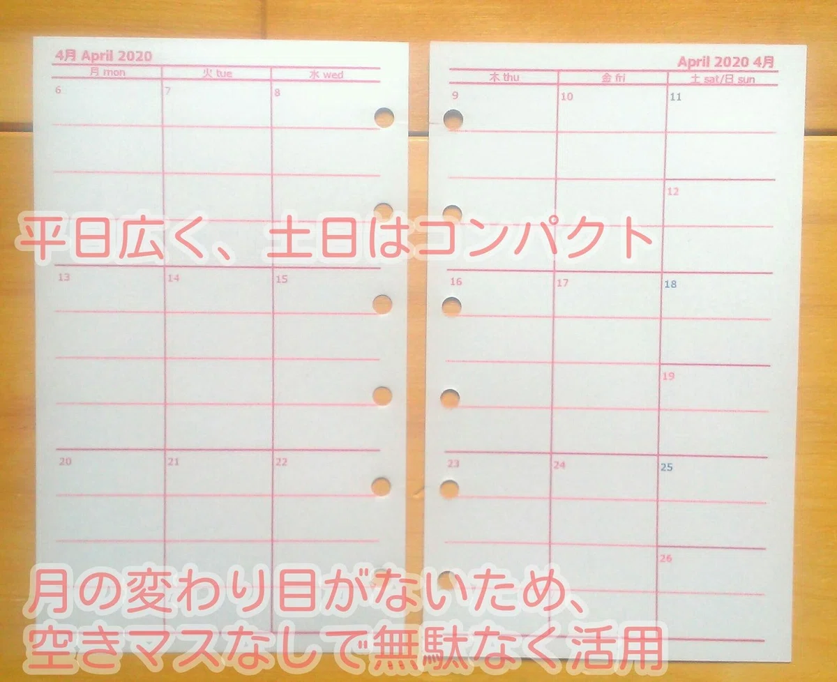 [Mini 6 Red] Block-style 3-week spread schedule *Self-made system ...