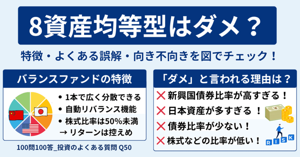 結論：ダメではない】8資産均等型バランスファンドの特徴と“正しい使い方”📘｜メリット・デメリット・判断軸を整理｜橘 龍馬