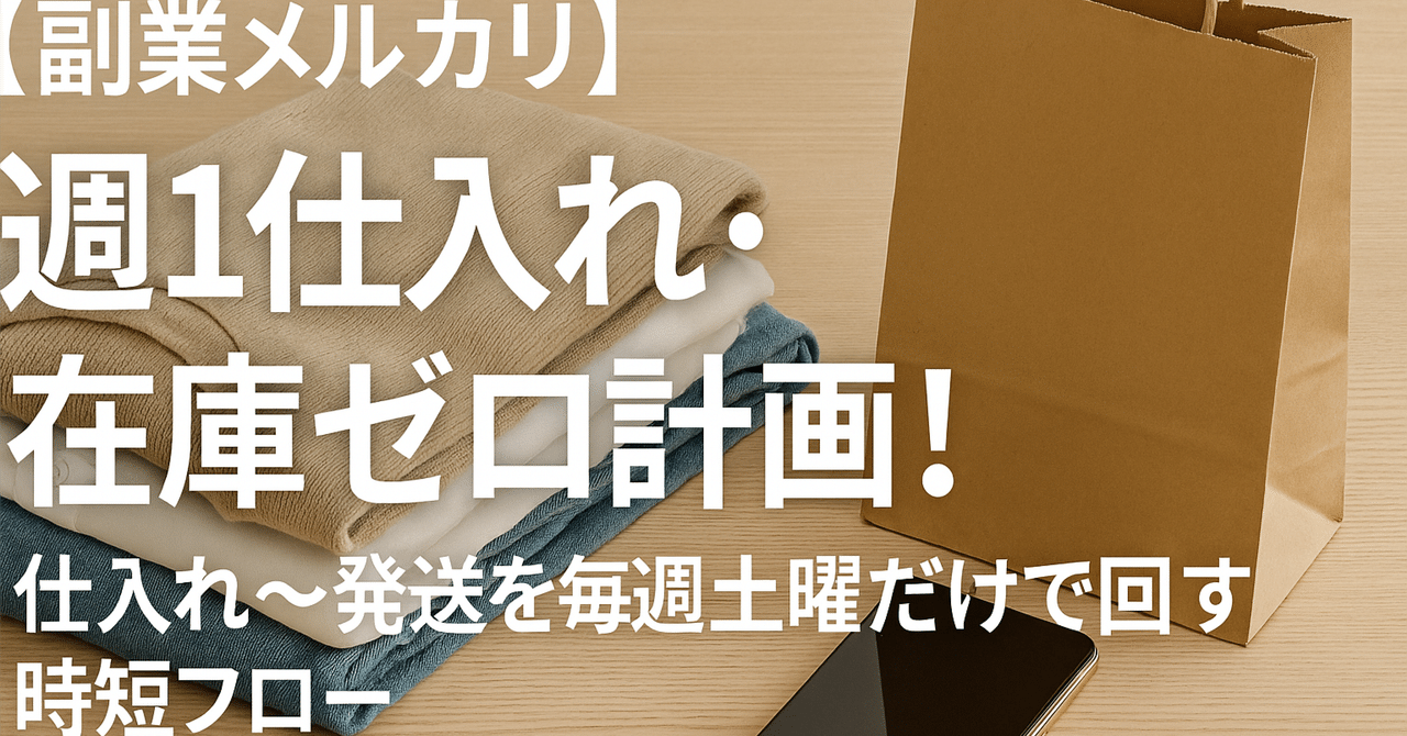 副業メルカリ】週1仕入れ・在庫ゼロ計画！仕入れ〜発送を毎週