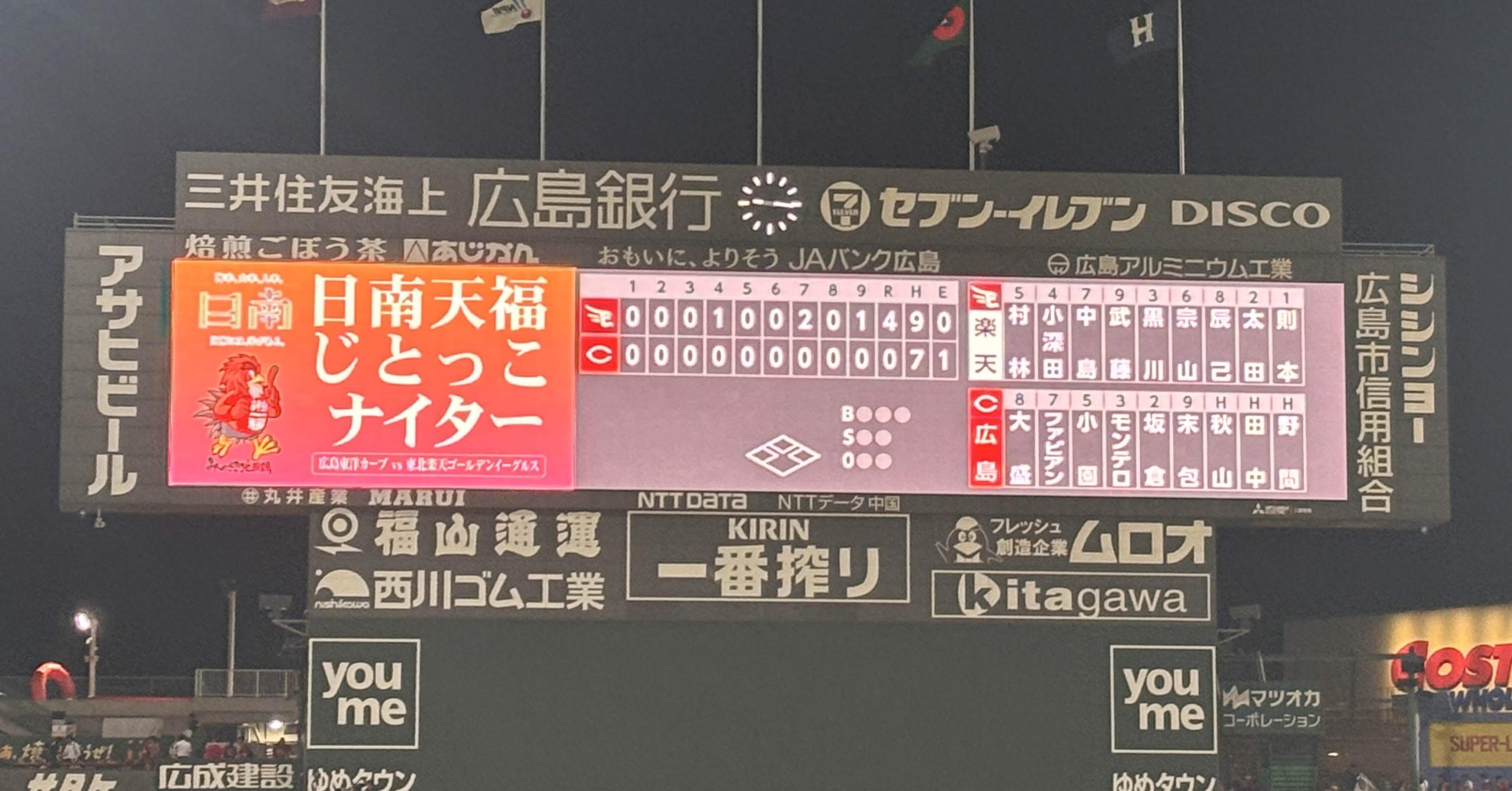 観戦記録】2025.6.20 広島vs楽天（MAZDA Zoom-Zoomスタジアム広島