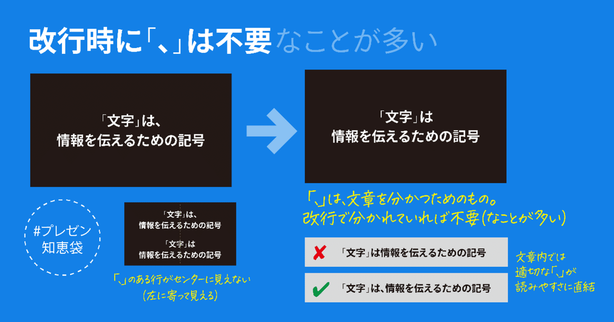 改行時に「、」は不要（なことが多い）｜鷹野 雅弘