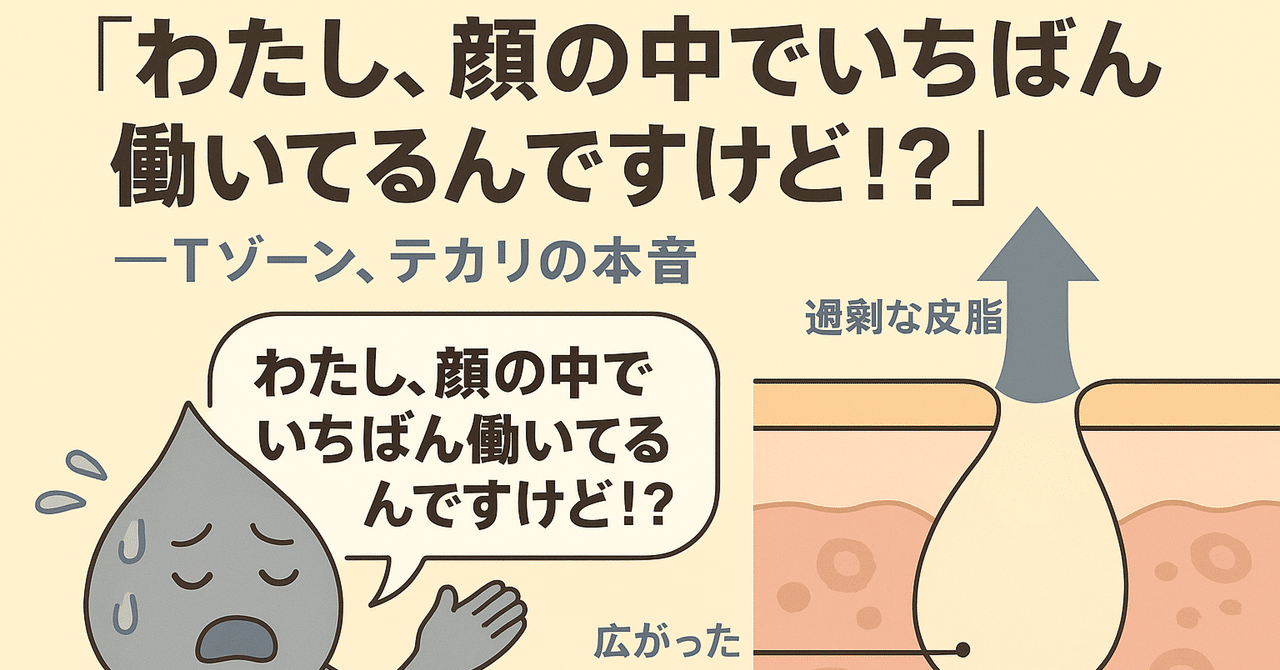 💧『わたし、顔の中でいちばん働いてるんですけど！？』──Tゾーン、テカリの本音｜ちふゆ｜Chocobra開発チーム 商品企画担当