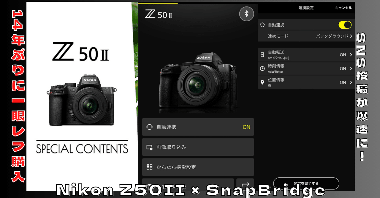 Nikon Z50II × iPhone 自動転送が最高！SnapBridgeでSNS投稿が爆速に