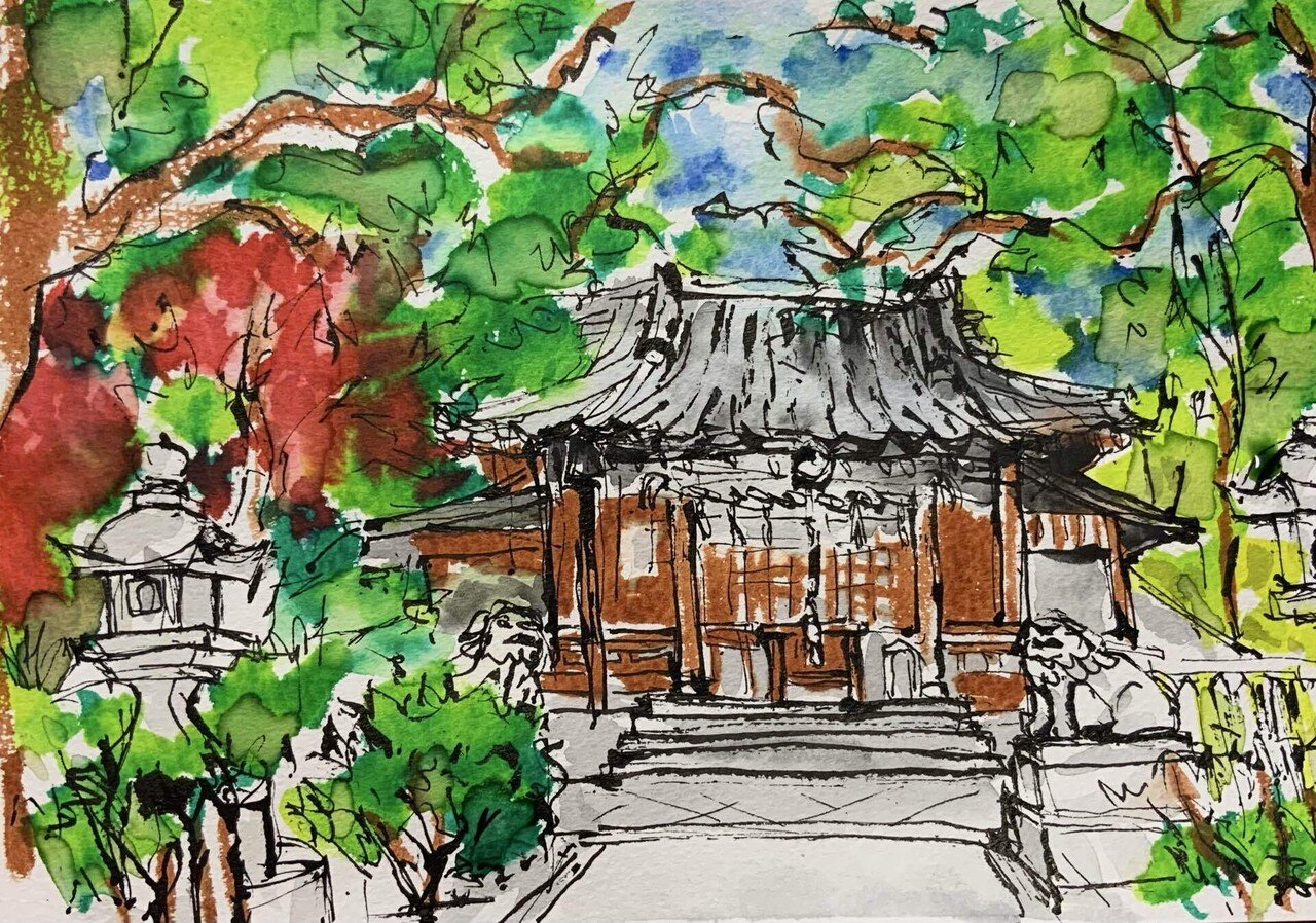 スケッチ 神社｜樹