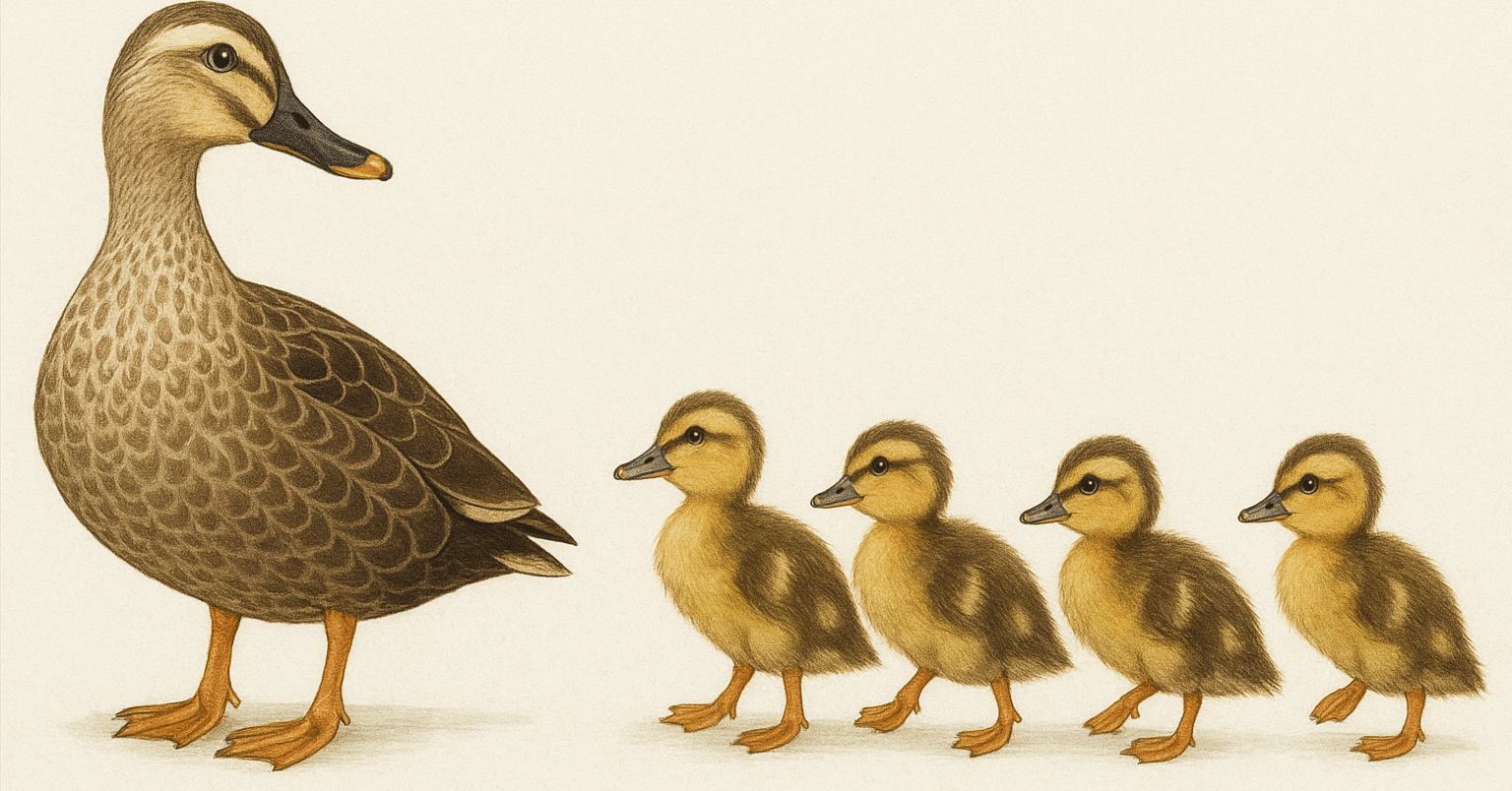 カルガモの親子への疑問｜絵月 -Etsuki-