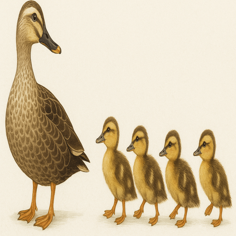 カルガモの親子への疑問｜絵月 -Etsuki-