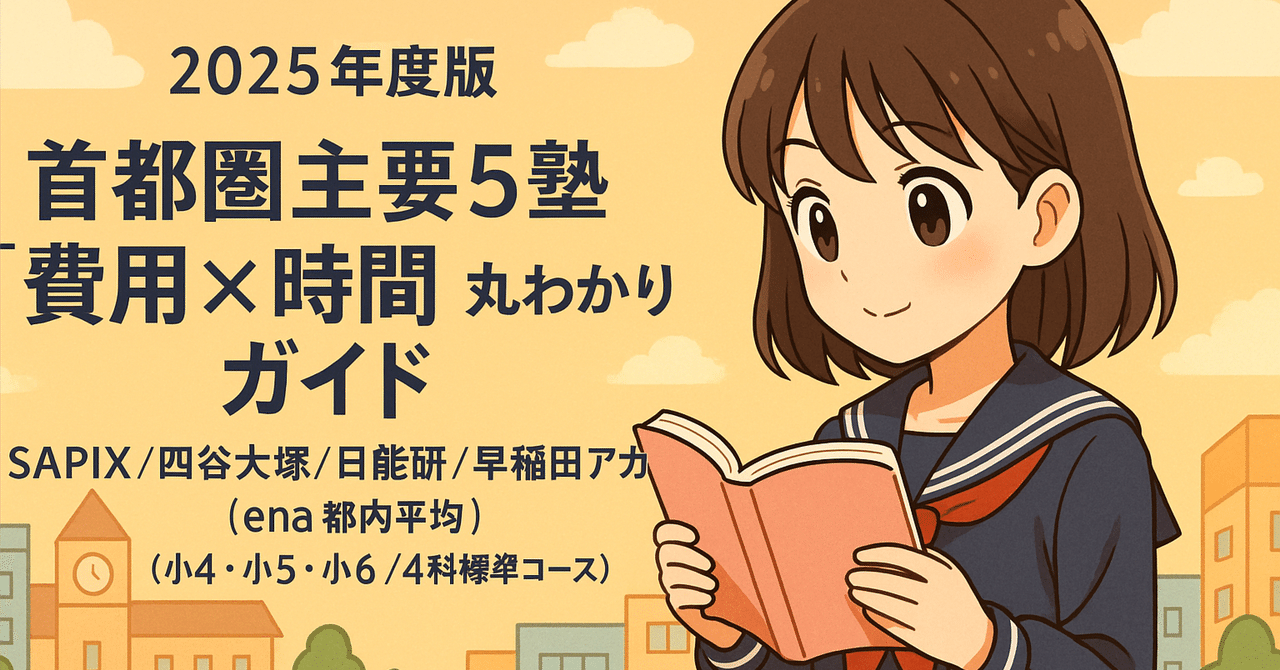 2025年度版｜首都圏主要5塾「費用×時間」丸わかりガイドSAPIX