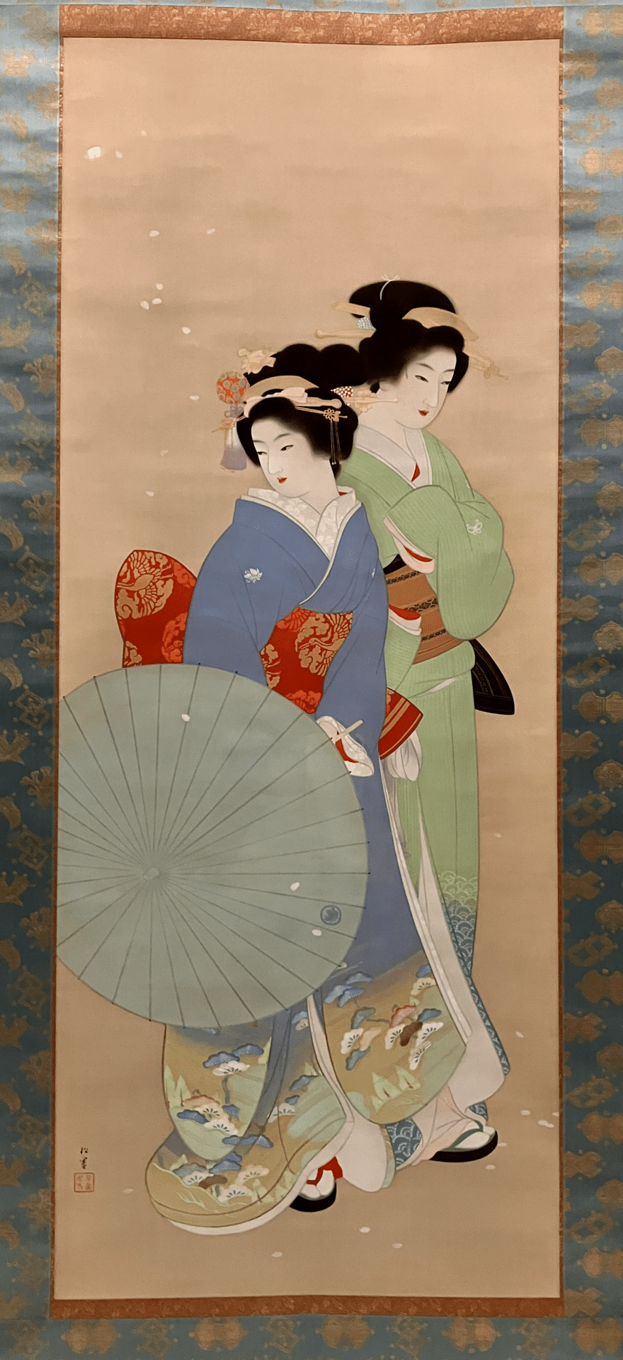 上村松園 (Uemura Shoen) 1875年～1949年 木版画 元禄美人 初版